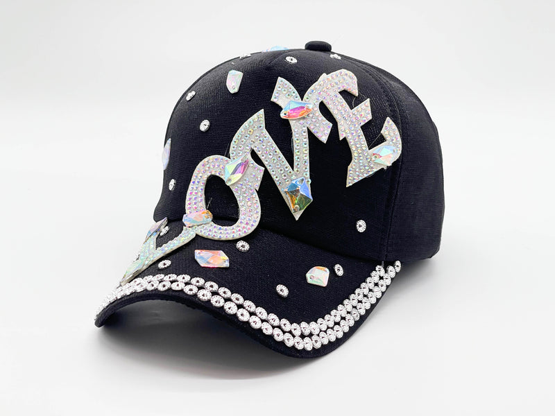 "LOVE" BLING STONE BASEBALL CAP WHOLESALE BY DOZEN(12PCS)