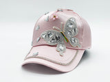 "DIAMOND BUTTERFLY"  BLING STONE BASEBALL CAP WHOLESALE BY DOZEN(12PCS)