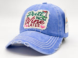 "PUTT NOW WINE LATER" DISTRESSED BASEBALL CAP WHOLESALE BY DOZEN(12PCS)