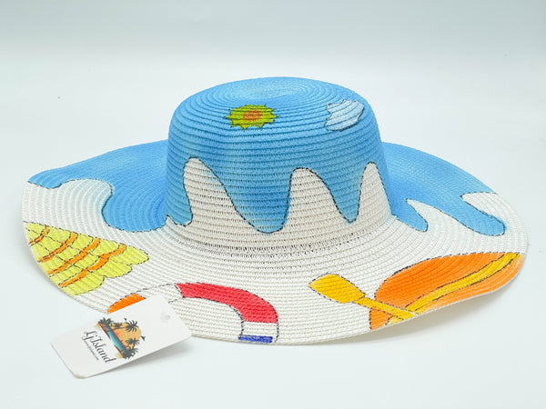 "BEACH" HAND PAINTING BEACH SUN HAT WHOLESALE