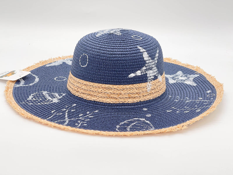 "SEA LIFE"HAND PAINTING BEACH SUN HAT WHOLESALE