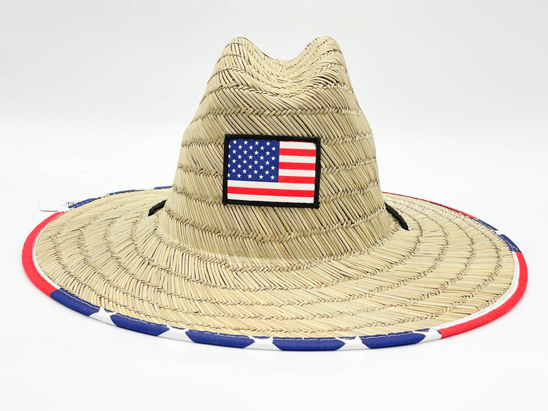 "US FLAG" BEACH STRAW HAT WHOLESALE