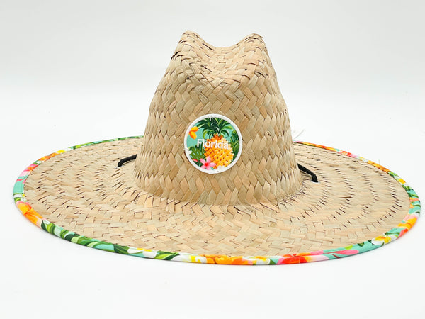 "FLORIDA PINEAPPLE" BEACH STRAW HAT WHOLESALE