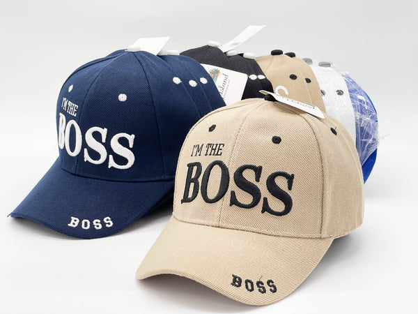 "I M THE BOSS" BASEBALL CAP WHOLESALE BY DOZEN(12PCS)