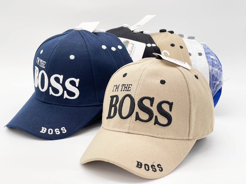 "I M THE BOSS" BASEBALL CAP WHOLESALE BY DOZEN(12PCS)