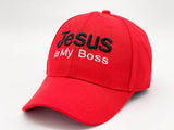 "JESUS IS MY BOSS" BASEBALL CAP WHOLESALE BY DOZEN(12PCS)