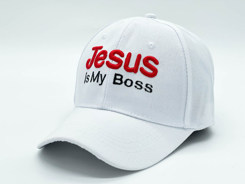 "JESUS IS MY BOSS" BASEBALL CAP WHOLESALE BY DOZEN(12PCS)