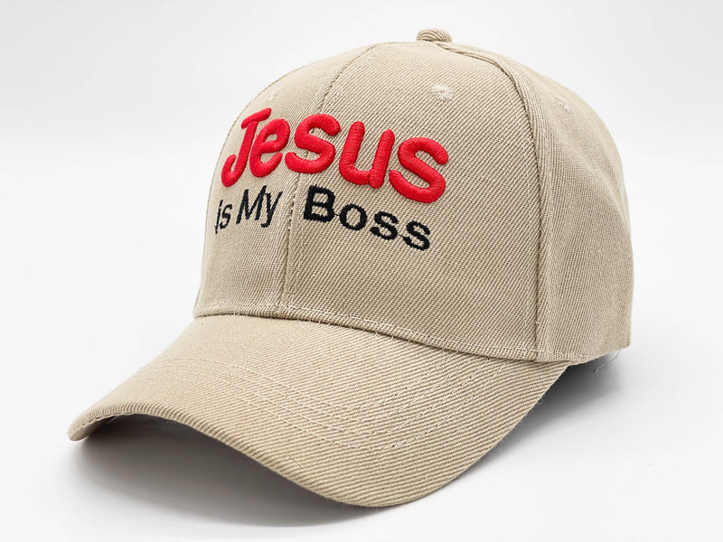 "JESUS IS MY BOSS" BASEBALL CAP WHOLESALE BY DOZEN(12PCS)