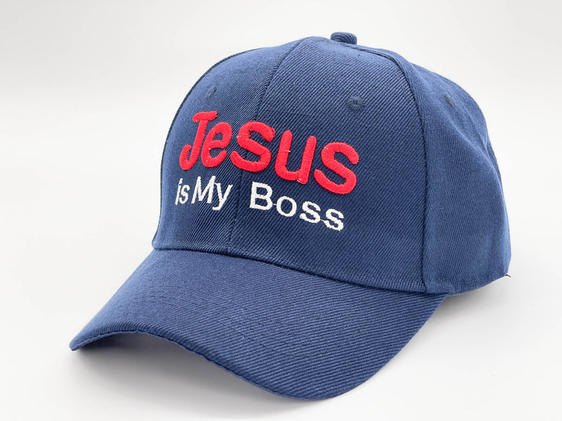 "JESUS IS MY BOSS" BASEBALL CAP WHOLESALE BY DOZEN(12PCS)