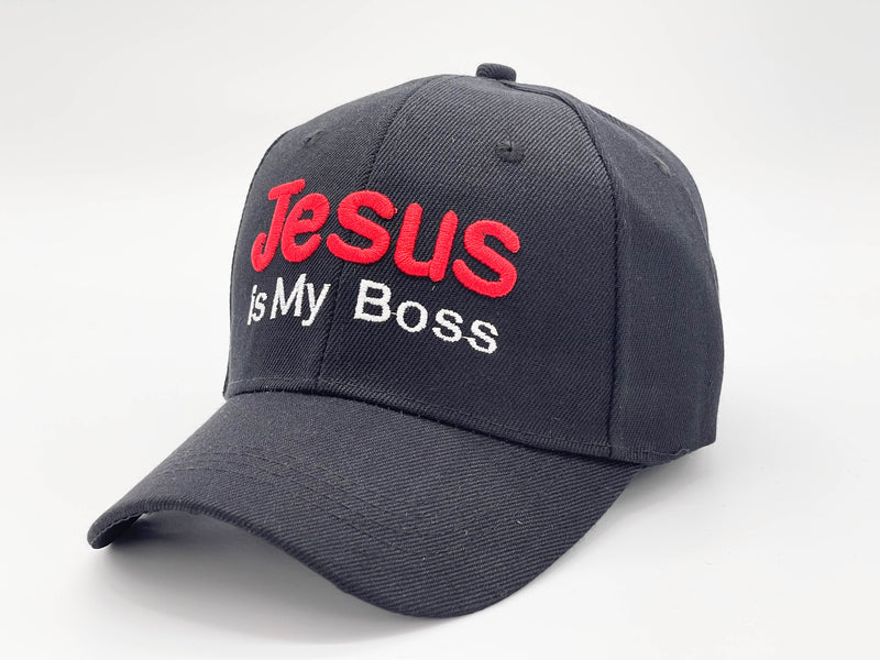 "JESUS IS MY BOSS" BASEBALL CAP WHOLESALE BY DOZEN(12PCS)