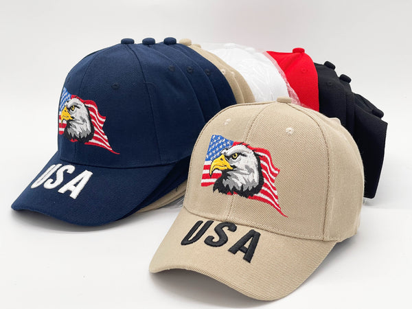 "USA EAGLE" BASEBALL CAP WHOLESALE BY DOZEN(12PCS)