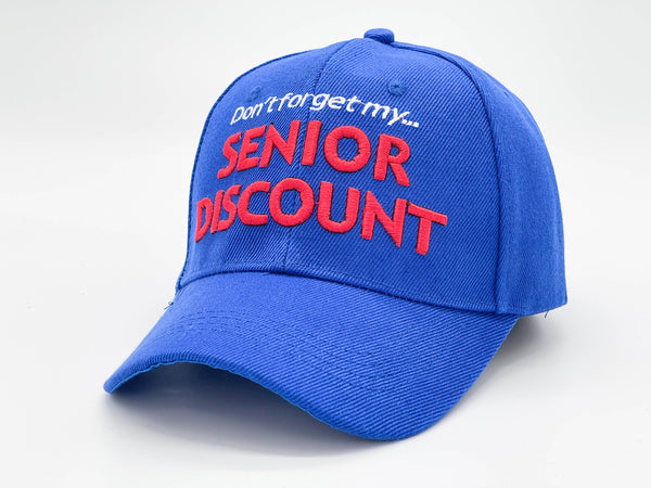 "SENIOR DISCOUNT" BASEBALL CAP WHOLESALE BY DOZEN(12PCS)