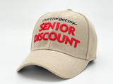 "SENIOR DISCOUNT" BASEBALL CAP WHOLESALE BY DOZEN(12PCS)