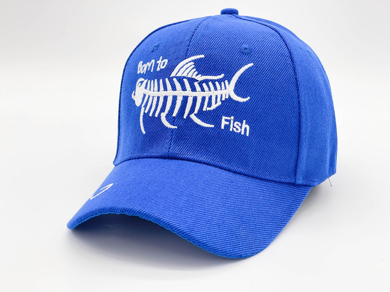 "BORN TO FISH" BASEBALL CAP WHOLESALE BY DOZEN(12PCS)