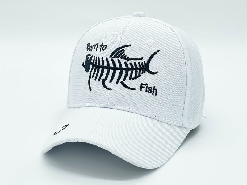 "BORN TO FISH" BASEBALL CAP WHOLESALE BY DOZEN(12PCS)