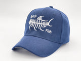 "BORN TO FISH" BASEBALL CAP WHOLESALE BY DOZEN(12PCS)