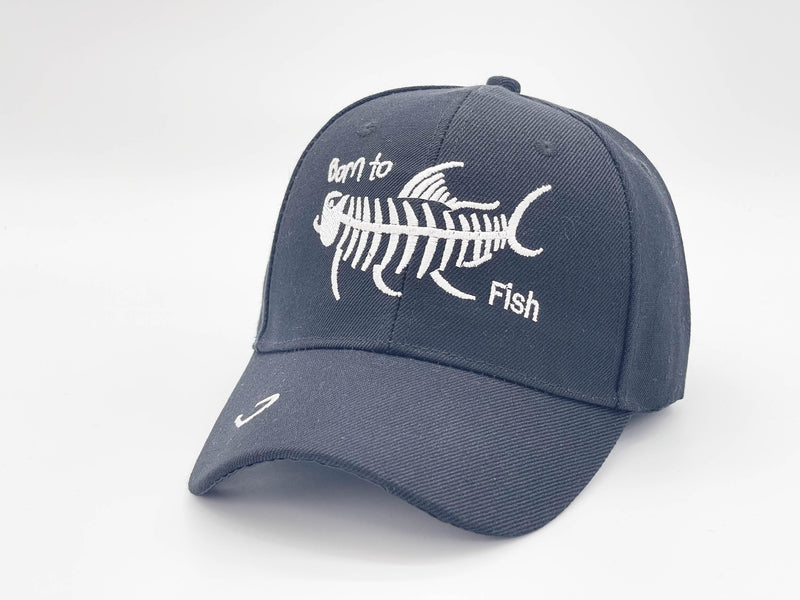 "BORN TO FISH" BASEBALL CAP WHOLESALE BY DOZEN(12PCS)