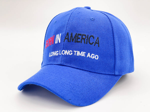 "BORN IN AMERICA" BASEBALL CAP WHOLESALE BY DOZEN(12PCS)