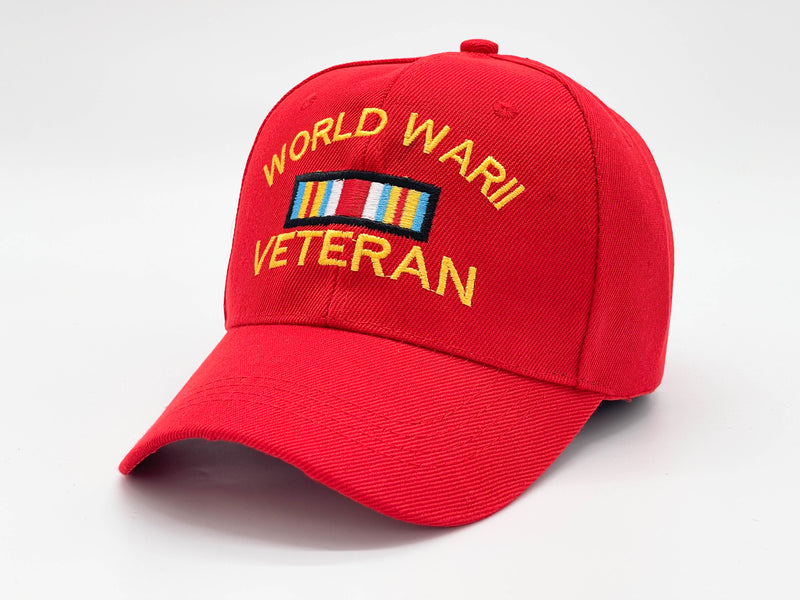 "WORLD WAR II VETERAN" BASEBALL CAP WHOLESALE BY DOZEN(12PCS)