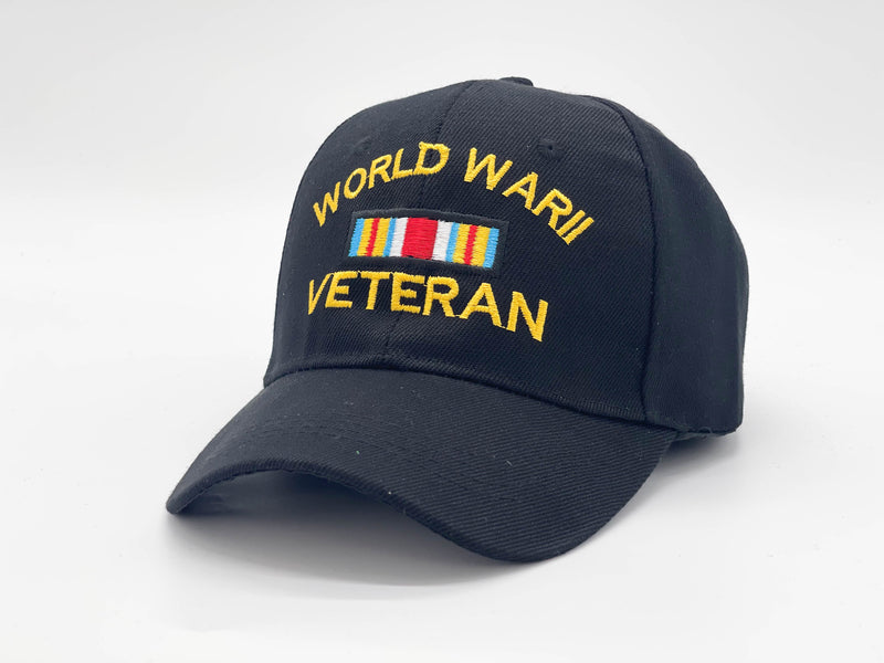 "WORLD WAR II VETERAN" BASEBALL CAP WHOLESALE BY DOZEN(12PCS)