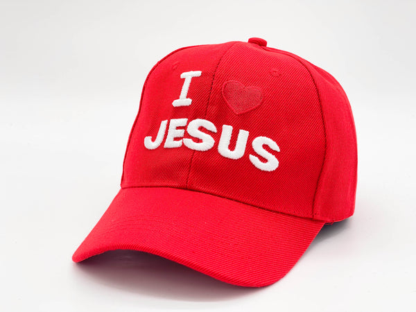 "I LOVE JESUS" BASEBALL CAP WHOLESALE BY DOZEN(12PCS)