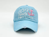 "BOAT HAIR DONT CARE" DISTRESSED BASEBALL CAP WHOLESALE BY DOZEN(12PCS)