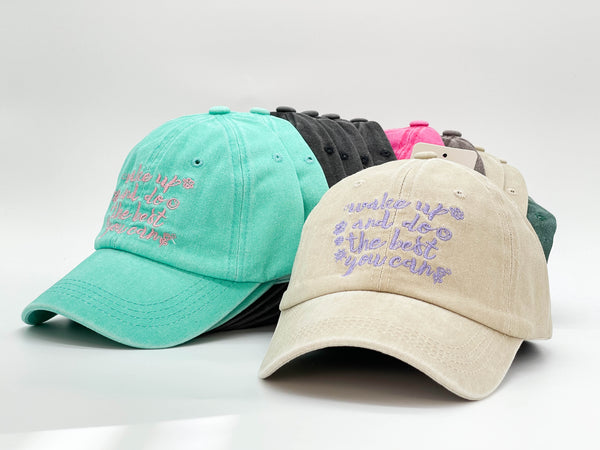 "BEST YOU CAN"DISTRESSED BASEBALL CAP WHOLESALE BY DOZEN(12PCS)