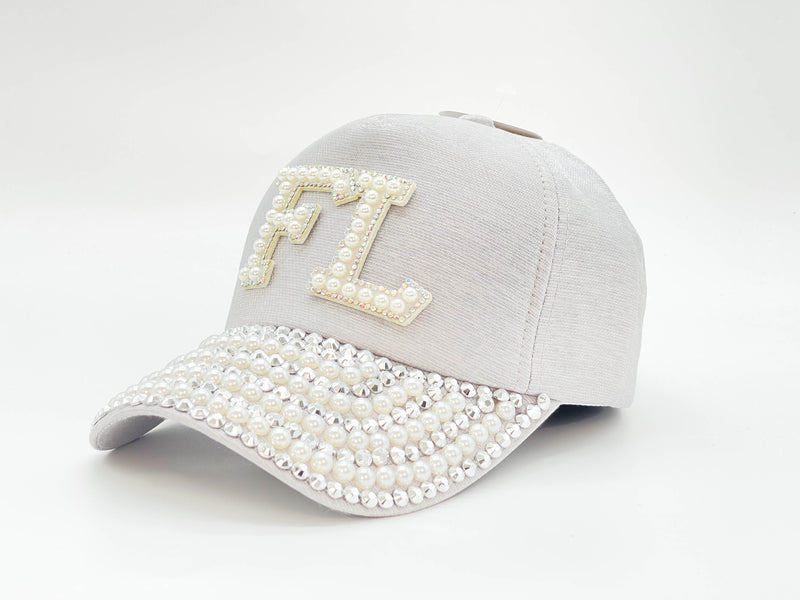 "FL" BLING STONE BASEBALL CAP WHOLESALE BY DOZEN(12PCS)