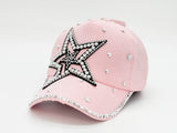 "BIG STAR" BLING STONE BASEBALL CAP WHOLESALE BY DOZEN(12PCS)