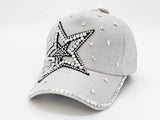 "BIG STAR" BLING STONE BASEBALL CAP WHOLESALE BY DOZEN(12PCS)