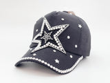 "BIG STAR" BLING STONE BASEBALL CAP WHOLESALE BY DOZEN(12PCS)