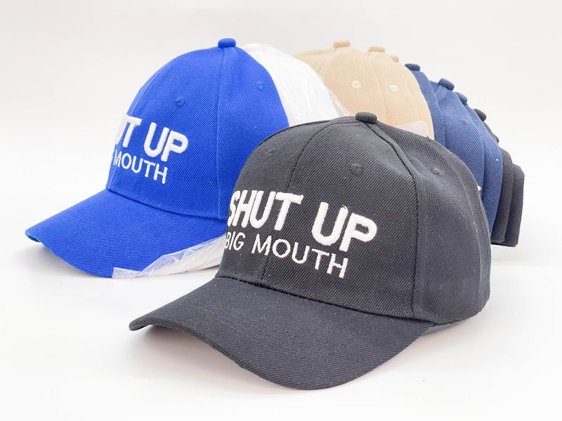 "SHUT UP BIG MOUTH"BASEBALL CAP WHOLESALE BY DOZEN(12PCS)