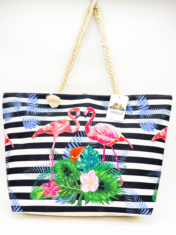 "ISLAND TROPICAL" BEACH BAGS WHOLESALE BY DOZEN(12PCS)