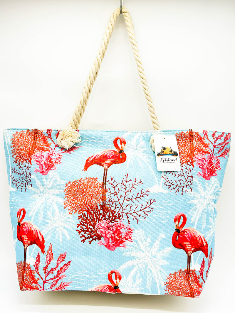 "ISLAND TROPICAL" BEACH BAGS WHOLESALE BY DOZEN(12PCS)