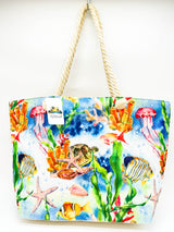 "ISLAND TROPICAL" BEACH BAGS WHOLESALE BY DOZEN(12PCS)