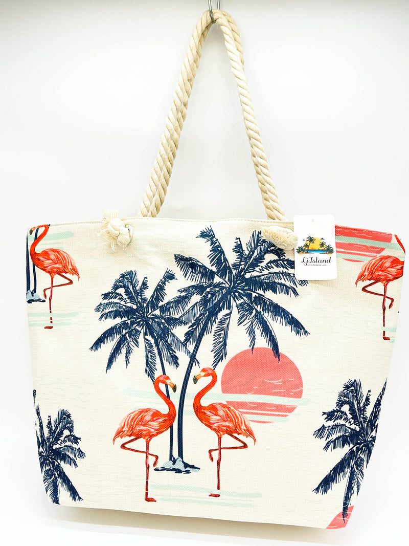 "ISLAND TROPICAL" BEACH BAGS WHOLESALE BY DOZEN(12PCS)