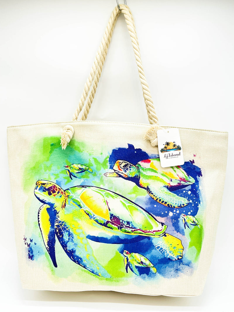 "ISLAND TROPICAL" BEACH BAGS WHOLESALE BY DOZEN(12PCS)