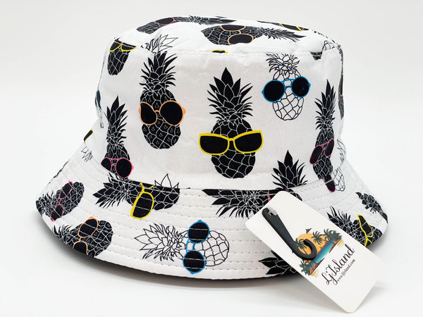 "SUNGLASS PINEAPPLE" WHOLESALE BUCKET HAT BY DOZEN(12PCS)