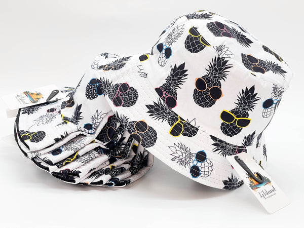 "SUNGLASS PINEAPPLE" WHOLESALE BUCKET HAT BY DOZEN(12PCS)