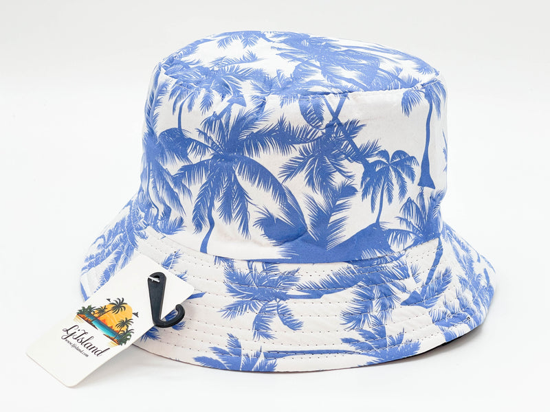 "BLUE PALM TREE" WHOLESALE BUCKET HAT BY DOZEN(12PCS)