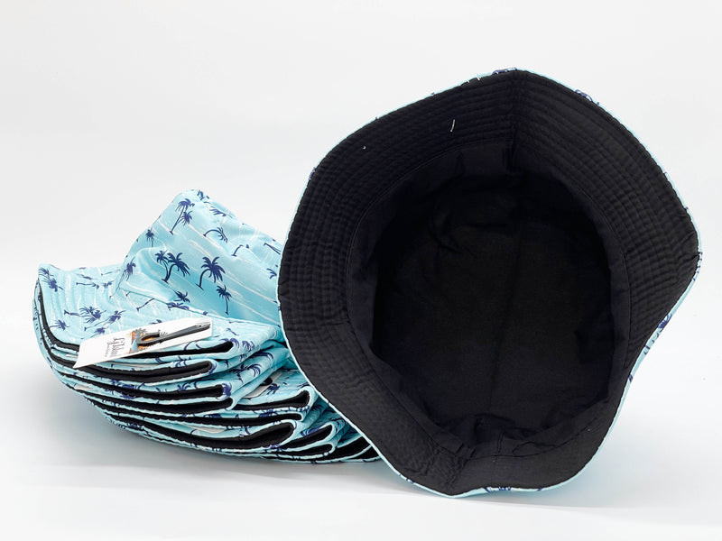 "LITTLE BLUE PALM" WHOLESALE BUCKET HAT BY DOZEN(12PCS)