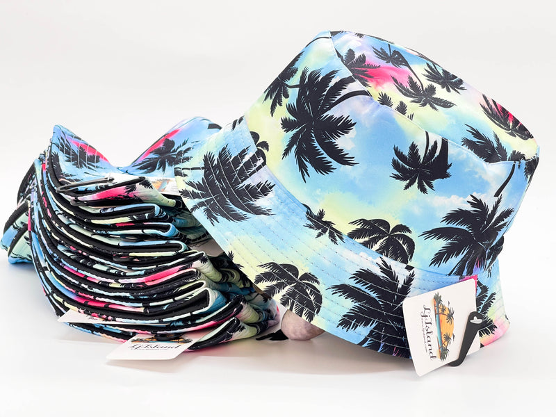 "BIG PALM TREE" WHOLESALE BUCKET HAT BY DOZEN(12PCS)