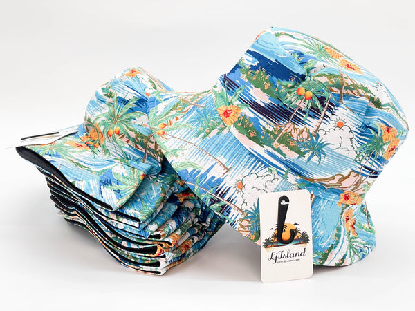 "OCEAN ISLAND" WHOLESALE BUCKET HAT BY DOZEN(12PCS)