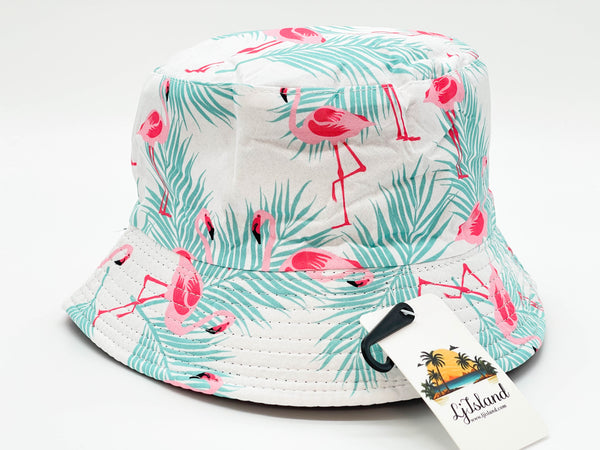 "FLAMINGO WHITE" WHOLESALE BUCKET HAT BY DOZEN(12PCS)