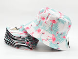 "FLAMINGO WHITE" WHOLESALE BUCKET HAT BY DOZEN(12PCS)