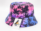 "SUNSET PALM TREE" WHOLESALE BUCKET HAT BY DOZEN(12PCS)