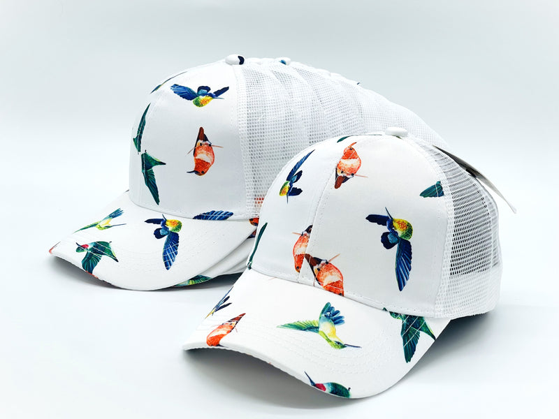 "HUMMINGBIRD" VENTED TROPICAL BASEBALL CAP WHOLESALE BY DOZEN(12PCS)