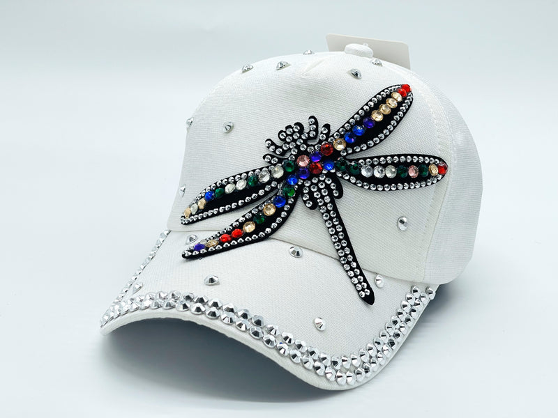 "BUTTERFLY" BLING STONE BASEBALL CAP WHOLESALE BY DOZEN(12PCS)