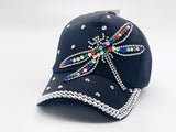 "BUTTERFLY" BLING STONE BASEBALL CAP WHOLESALE BY DOZEN(12PCS)