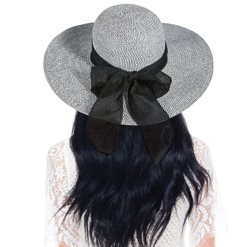 "Bow Ribbon" wide brim woman sun hat wholesale